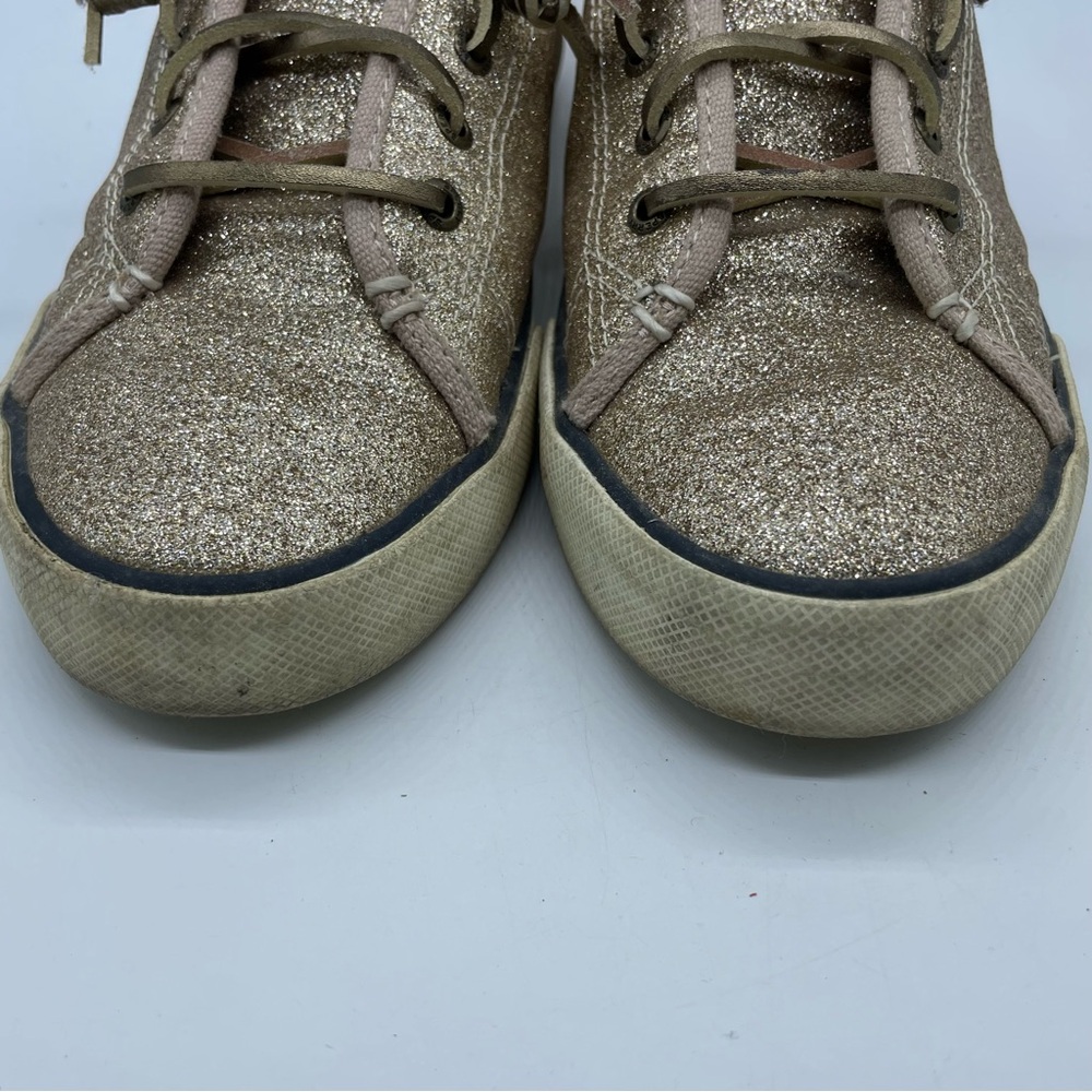 Sperry Top-Sider Pier View Holiday Champagne Gold Glitter Sneaker Women’s 9.5 - Picture 2 of 9